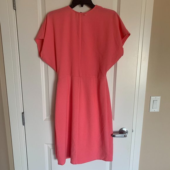 Maggy London Wrap Pink Dress, Size 6 - Picture 4 of 6
